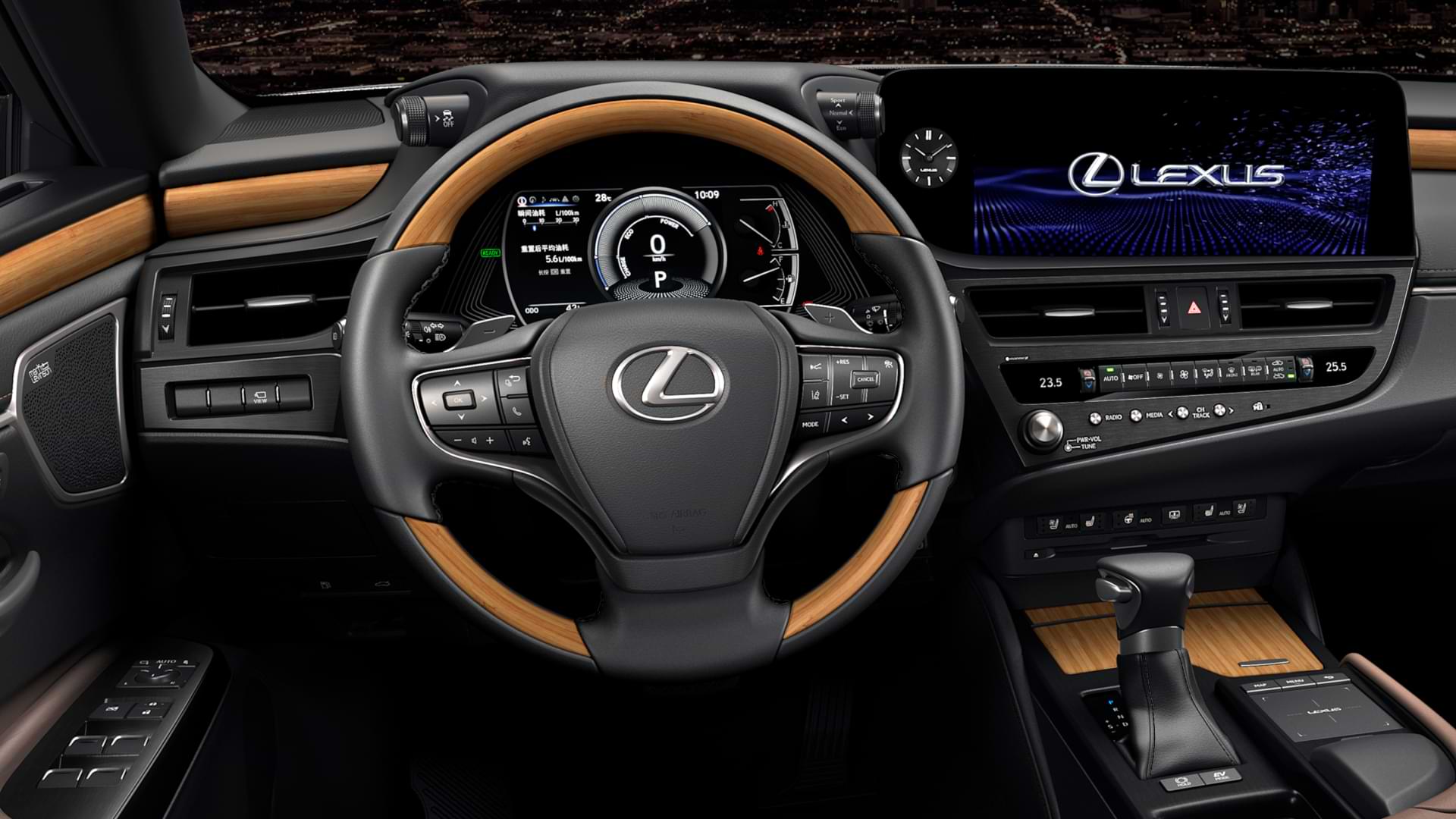 Steering wheel and dashboard of 2021 Lexus ES
